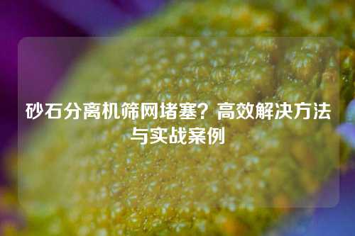 砂石分离机筛网堵塞？高效解决方法与实战案例