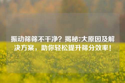 振动筛筛不干净？揭秘7大原因及解决方案，助你轻松提升筛分效率！