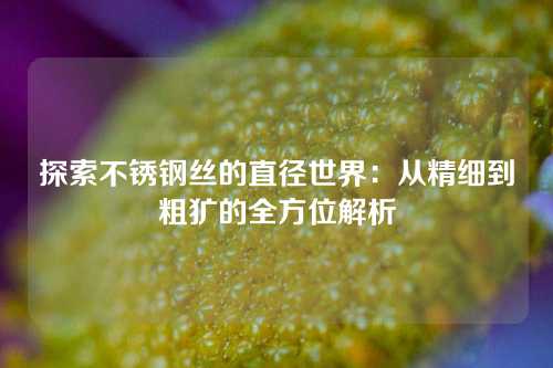 探索不锈钢丝的直径世界：从精细到粗犷的全方位解析