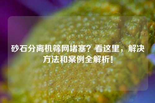 砂石分离机筛网堵塞?看这里,解决方法和案例全解析!