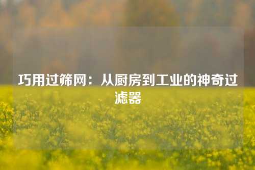 巧用过筛网：从厨房到工业的神奇过滤器
