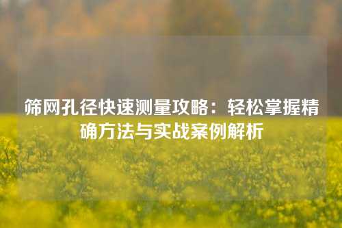 筛网孔径快速测量攻略：轻松掌握精确方法与实战案例解析