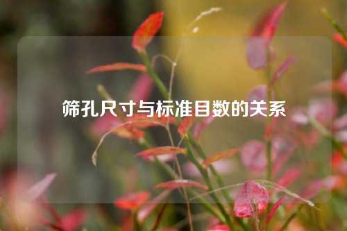 筛孔尺寸与标准目数的关系
