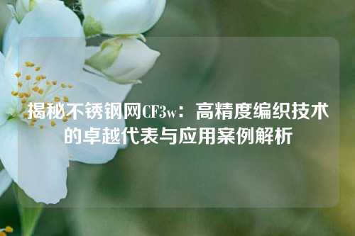 揭秘不锈钢网CF3w：高精度编织技术的卓越代表与应用案例解析