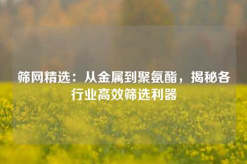 筛网精选：从金属到聚氨酯，揭秘各行业高效筛选利器