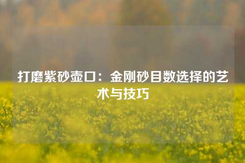 打磨紫砂壶口：金刚砂目数选择的艺术与技巧