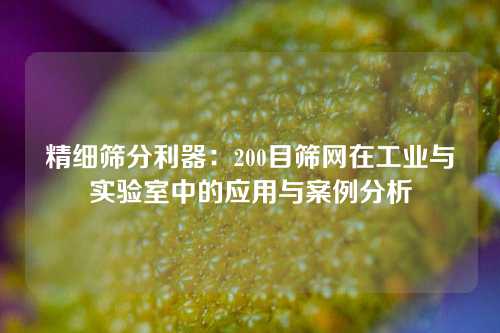 精细筛分利器：200目筛网在工业与实验室中的应用与案例分析