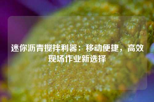 迷你沥青搅拌利器：移动便捷，高效现场作业新选择