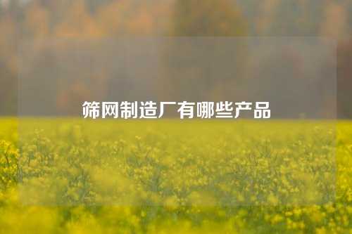 筛网制造厂有哪些产品