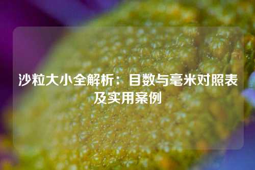 沙粒大小全解析：目数与毫米对照表及实用案例