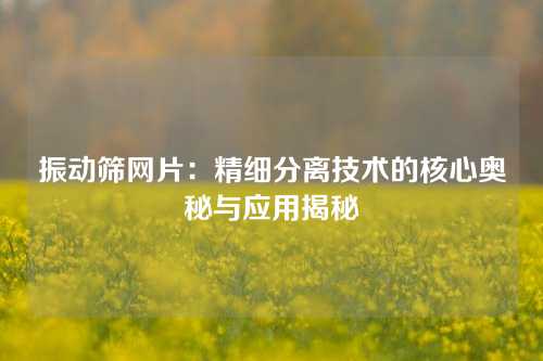 振动筛网片：精细分离技术的核心奥秘与应用揭秘