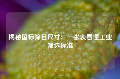 揭秘国标筛目尺寸：一张表看懂工业筛选标准