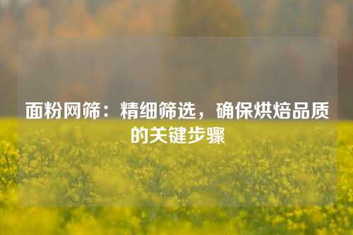 面粉网筛：精细筛选，确保烘焙品质的关键步骤