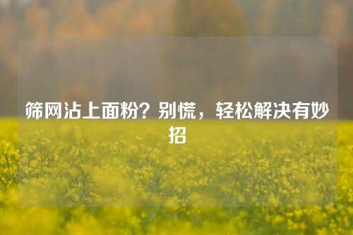 筛网沾上面粉？别慌，轻松解决有妙招