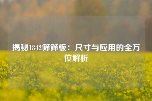 揭秘1842筛筛板：尺寸与应用的全方位解析