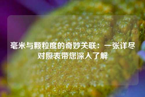 毫米与颗粒度的奇妙关联：一张详尽对照表带您深入了解