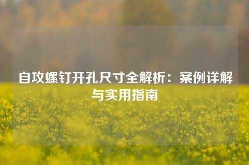 自攻螺钉开孔尺寸全解析：案例详解与实用指南