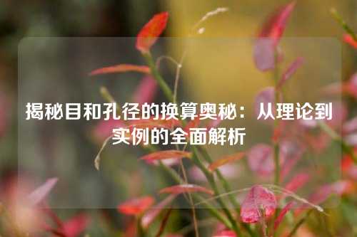 揭秘目和孔径的换算奥秘：从理论到实例的全面解析