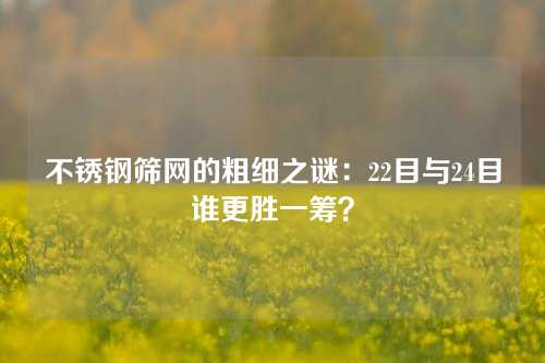 不锈钢筛网的粗细之谜：22目与24目谁更胜一筹？