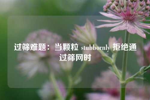 过筛难题：当颗粒 stubbornly 拒绝通过筛网时