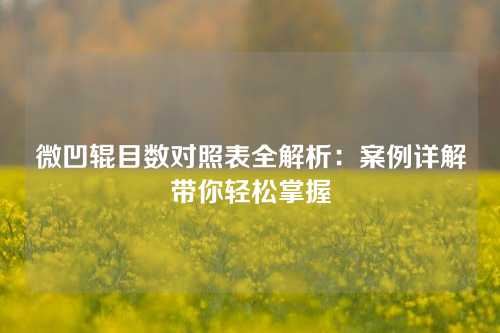 微凹辊目数对照表全解析：案例详解带你轻松掌握