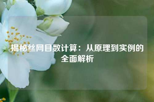 揭秘丝网目数计算：从原理到实例的全面解析