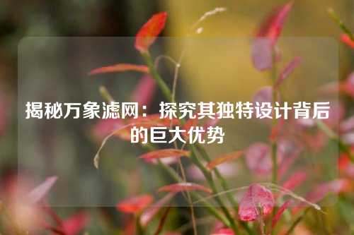 揭秘万象滤网：探究其独特设计背后的巨大优势