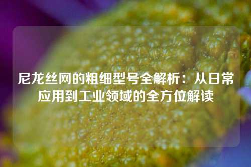 尼龙丝网的粗细型号全解析:从日常应用到工业领域的全方位解读
